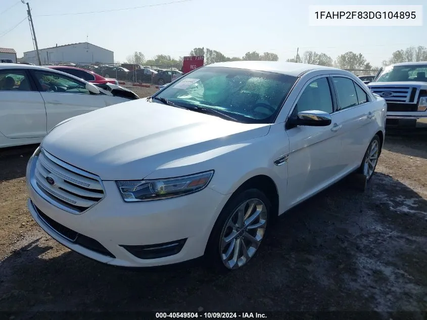 2013 Ford Taurus Limited VIN: 1FAHP2F83DG104895 Lot: 40549504