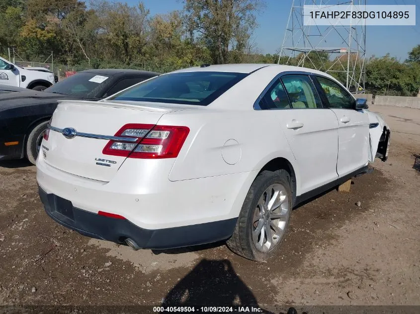 2013 Ford Taurus Limited VIN: 1FAHP2F83DG104895 Lot: 40549504