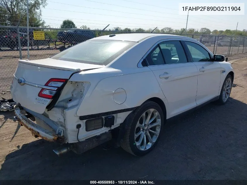 2013 Ford Taurus Limited VIN: 1FAHP2F89DG211904 Lot: 40558953