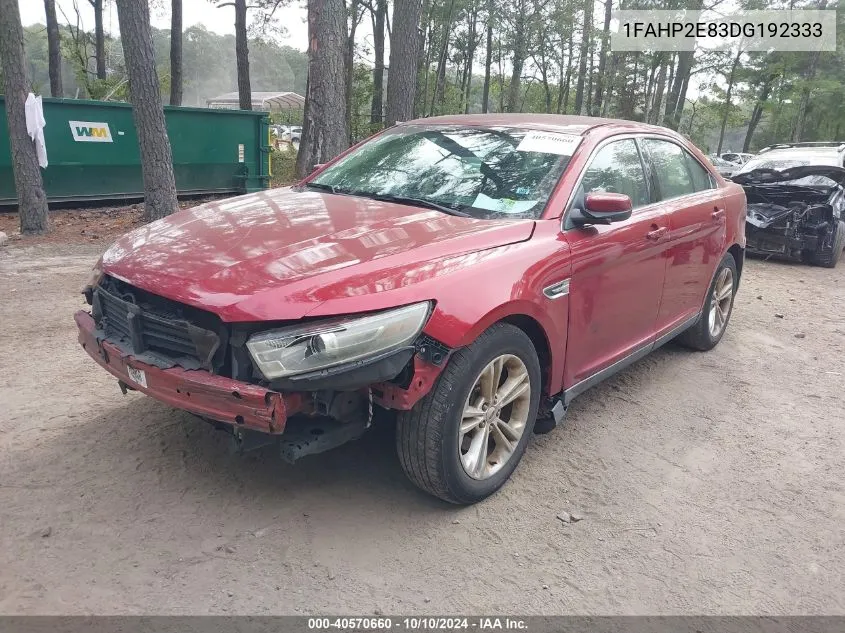 2013 Ford Taurus Sel VIN: 1FAHP2E83DG192333 Lot: 40570660