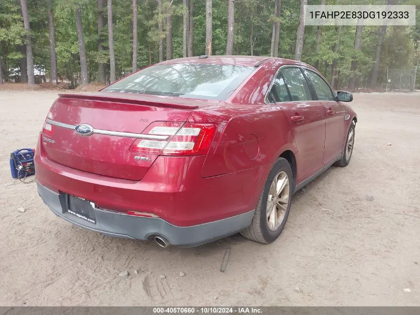 2013 Ford Taurus Sel VIN: 1FAHP2E83DG192333 Lot: 40570660