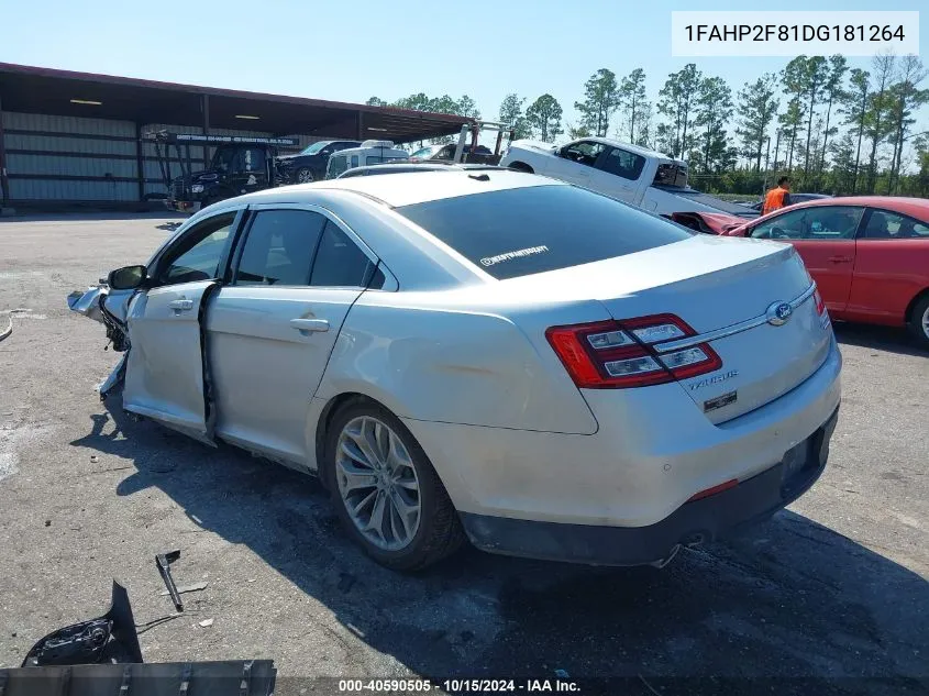 2013 Ford Taurus Limited VIN: 1FAHP2F81DG181264 Lot: 40590505