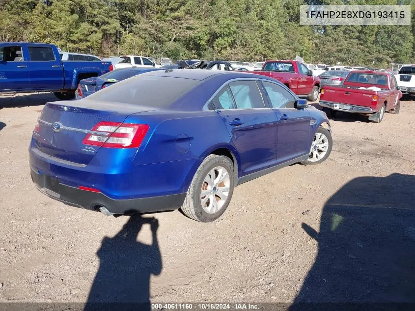 2013 Ford Taurus Sel VIN: 1FAHP2E8XDG193415 Lot: 40611160