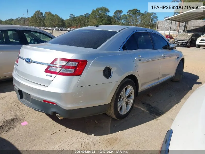 2013 Ford Taurus Sel VIN: 1FAHP2E82DG219960 Lot: 40620123