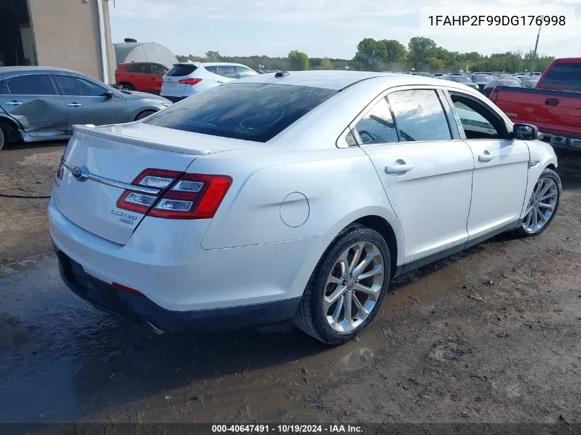 2013 Ford Taurus Limited VIN: 1FAHP2F99DG176998 Lot: 40647491