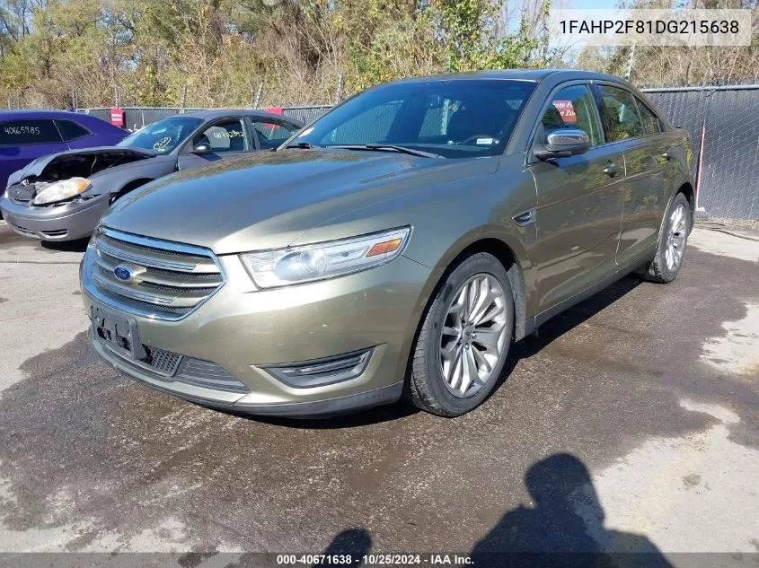 2013 Ford Taurus Limited VIN: 1FAHP2F81DG215638 Lot: 40671638