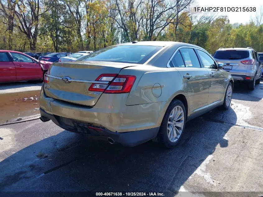 2013 Ford Taurus Limited VIN: 1FAHP2F81DG215638 Lot: 40671638