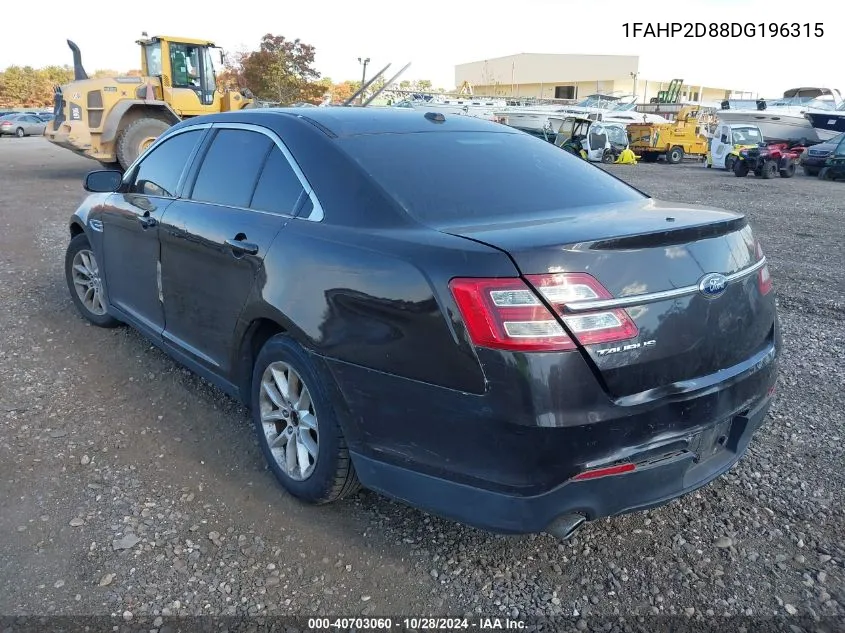 2013 Ford Taurus Se VIN: 1FAHP2D88DG196315 Lot: 40703060