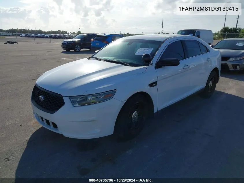 2013 Ford Taurus Police Interceptor VIN: 1FAHP2M81DG130415 Lot: 40705796