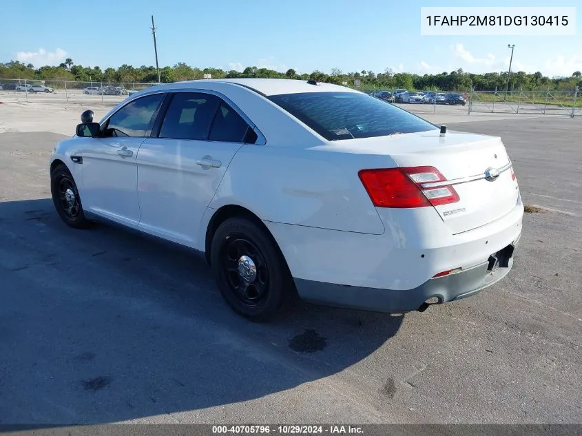 2013 Ford Taurus Police Interceptor VIN: 1FAHP2M81DG130415 Lot: 40705796