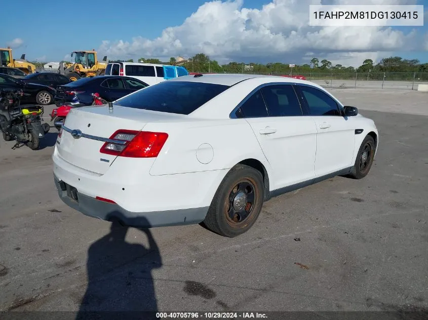 2013 Ford Taurus Police Interceptor VIN: 1FAHP2M81DG130415 Lot: 40705796