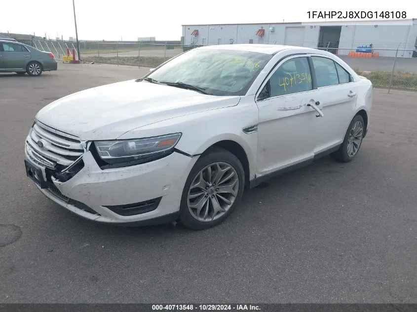 2013 Ford Taurus Limited VIN: 1FAHP2J8XDG148108 Lot: 40713548