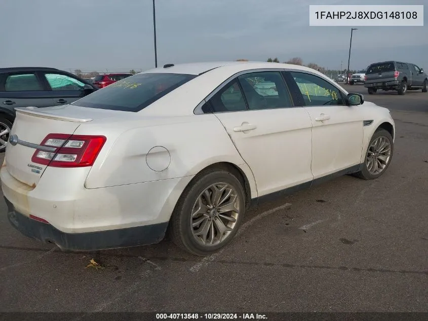 2013 Ford Taurus Limited VIN: 1FAHP2J8XDG148108 Lot: 40713548