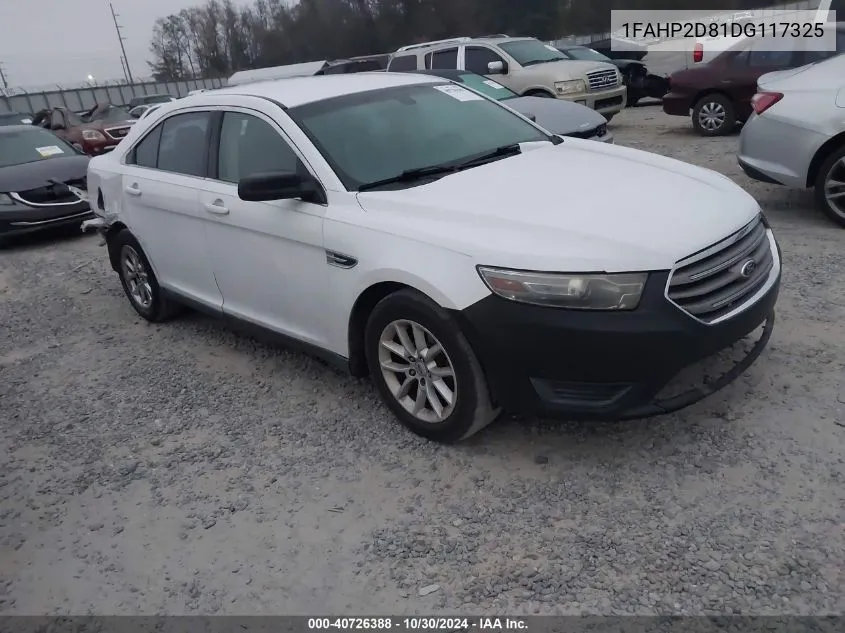 2013 Ford Taurus Se VIN: 1FAHP2D81DG117325 Lot: 40726388