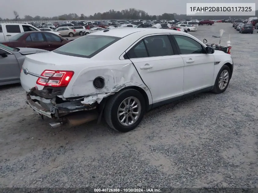 2013 Ford Taurus Se VIN: 1FAHP2D81DG117325 Lot: 40726388