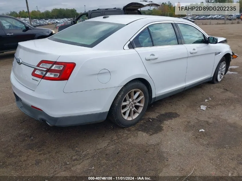 2013 Ford Taurus Se VIN: 1FAHP2D89DG202235 Lot: 40746108