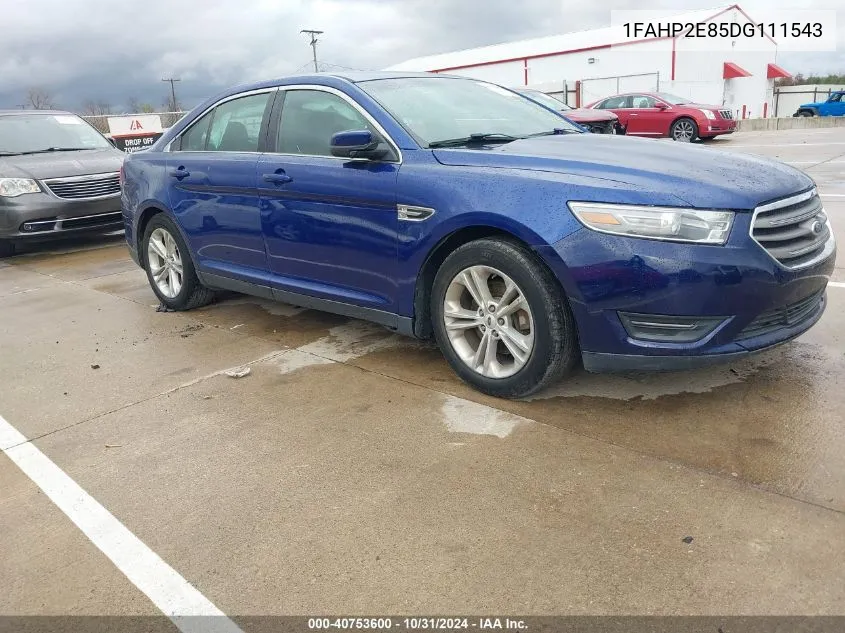 2013 Ford Taurus Sel VIN: 1FAHP2E85DG111543 Lot: 40753600