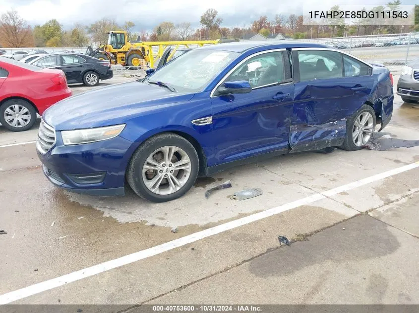 2013 Ford Taurus Sel VIN: 1FAHP2E85DG111543 Lot: 40753600