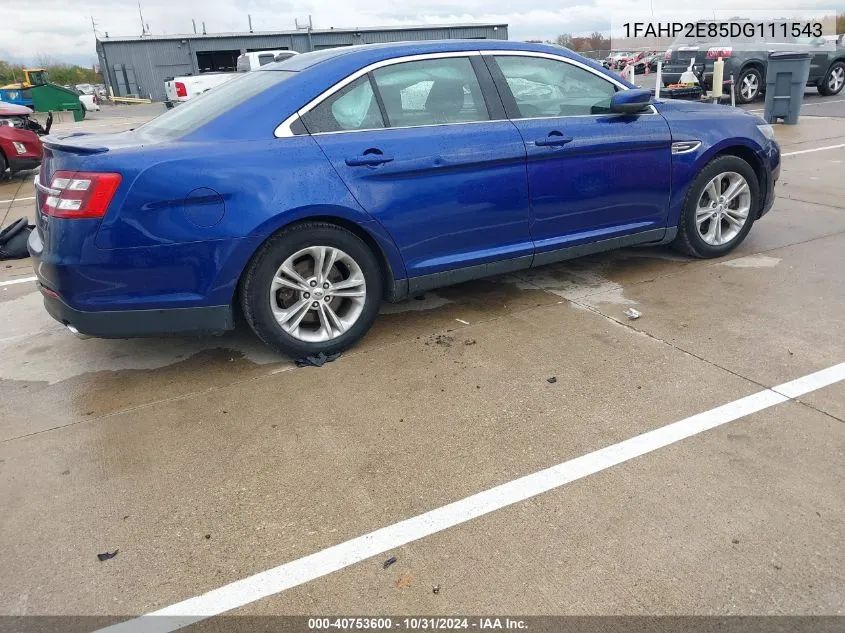 2013 Ford Taurus Sel VIN: 1FAHP2E85DG111543 Lot: 40753600