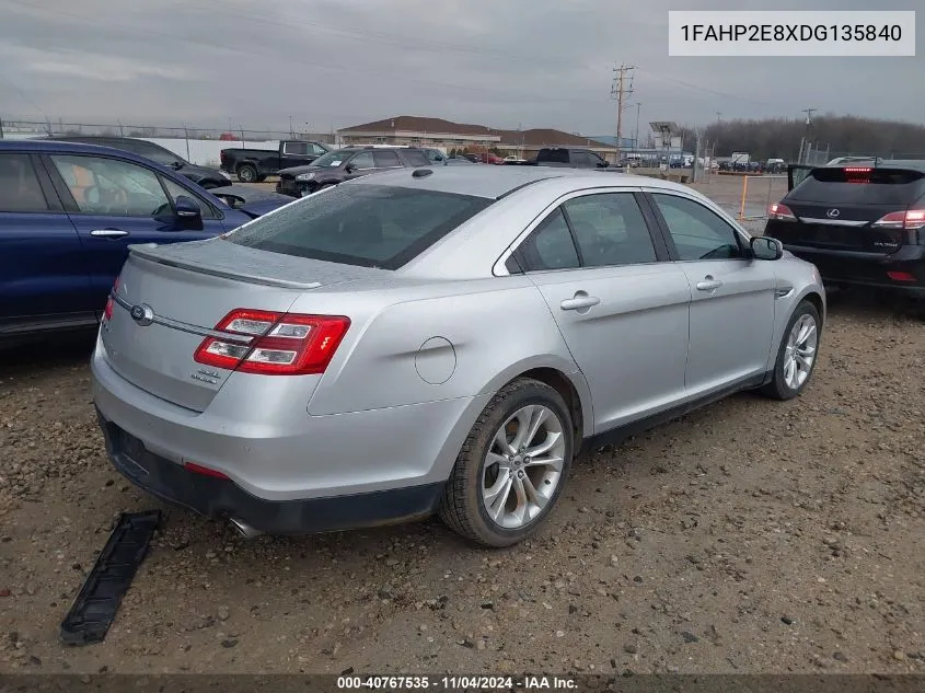 2013 Ford Taurus Sel VIN: 1FAHP2E8XDG135840 Lot: 40767535