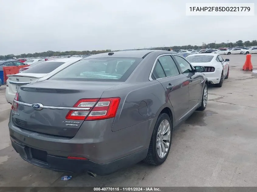 2013 Ford Taurus Limited VIN: 1FAHP2F85DG221779 Lot: 40770115