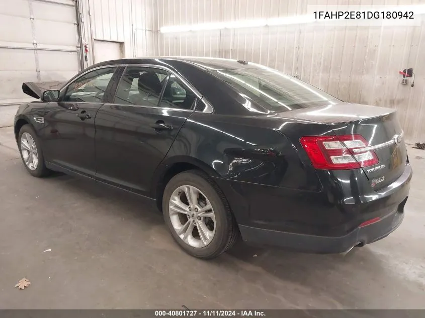 2013 Ford Taurus Sel VIN: 1FAHP2E81DG180942 Lot: 40801727