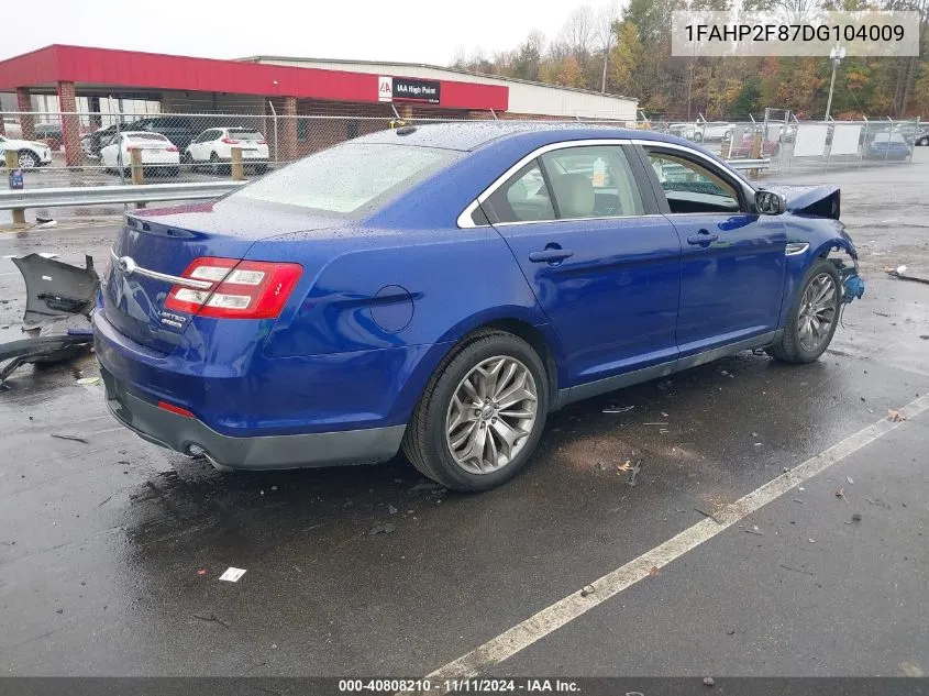 2013 Ford Taurus Limited VIN: 1FAHP2F87DG104009 Lot: 40808210