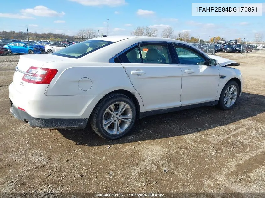 2013 Ford Taurus Sel VIN: 1FAHP2E84DG170891 Lot: 40813136