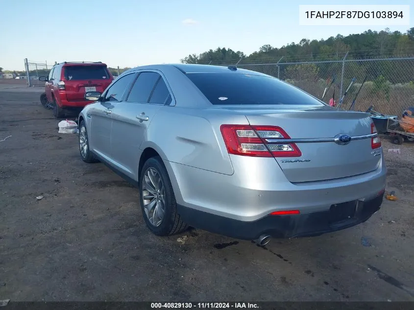 2013 Ford Taurus Limited VIN: 1FAHP2F87DG103894 Lot: 40829130