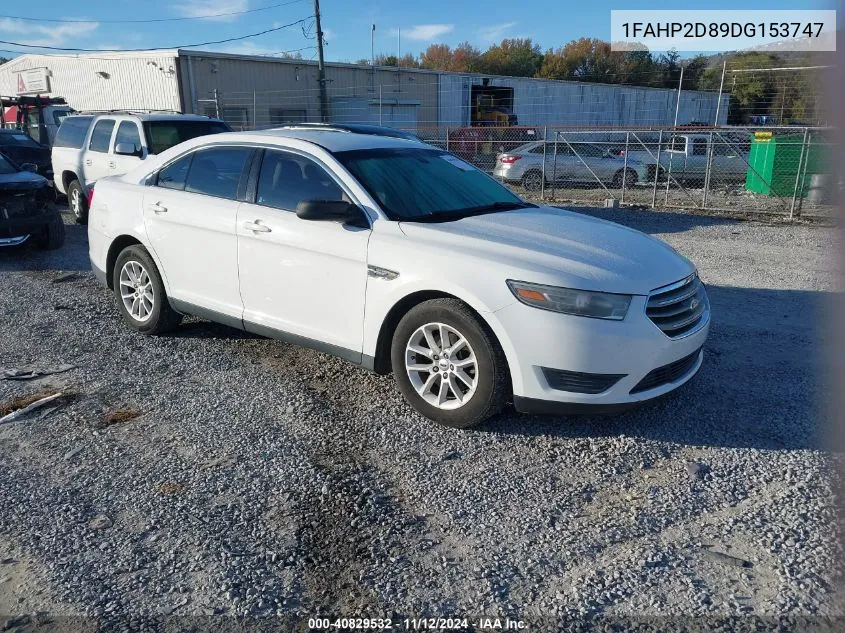 2013 Ford Taurus Se VIN: 1FAHP2D89DG153747 Lot: 40829532