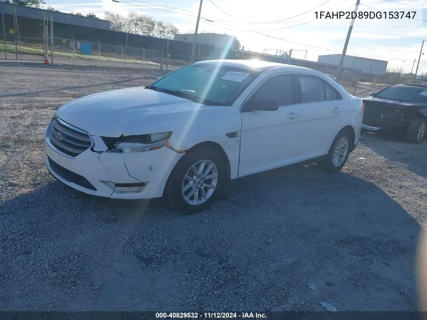 2013 Ford Taurus Se VIN: 1FAHP2D89DG153747 Lot: 40829532