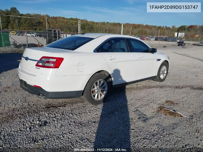 2013 Ford Taurus Se VIN: 1FAHP2D89DG153747 Lot: 40829532