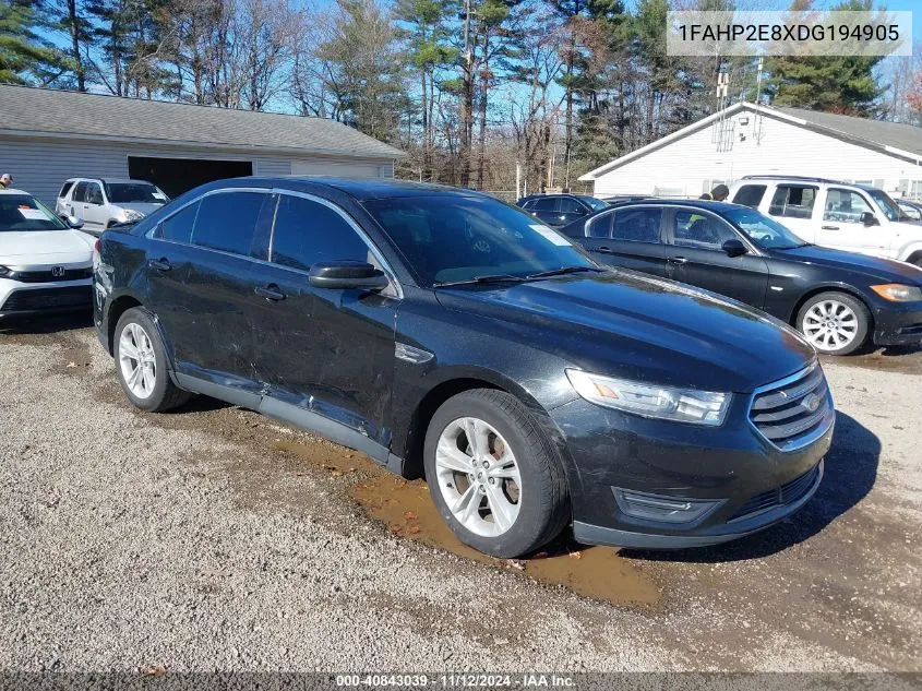 2013 Ford Taurus Sel VIN: 1FAHP2E8XDG194905 Lot: 40843039