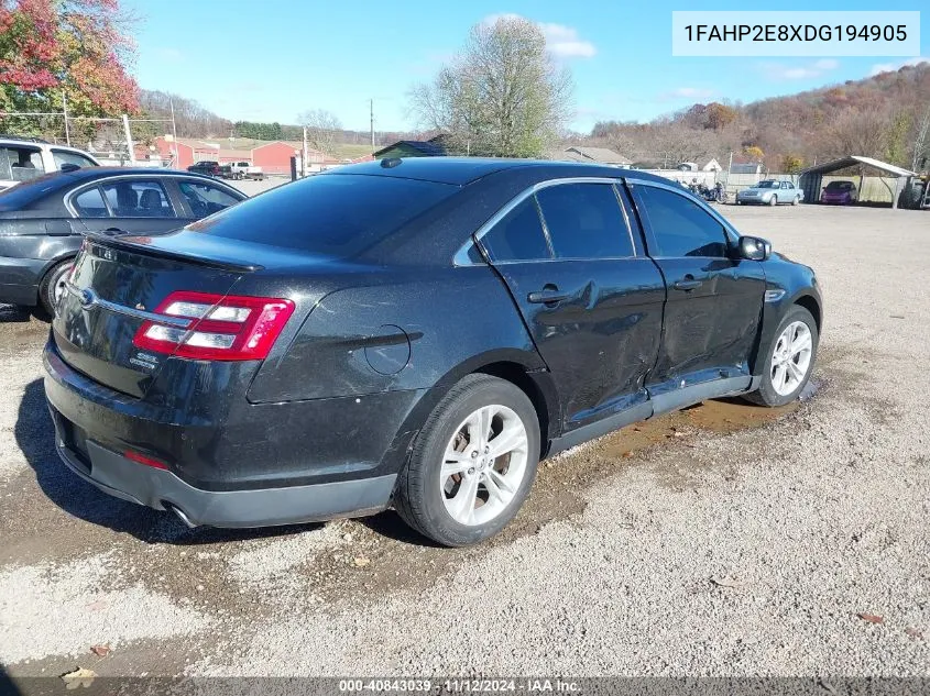 2013 Ford Taurus Sel VIN: 1FAHP2E8XDG194905 Lot: 40843039