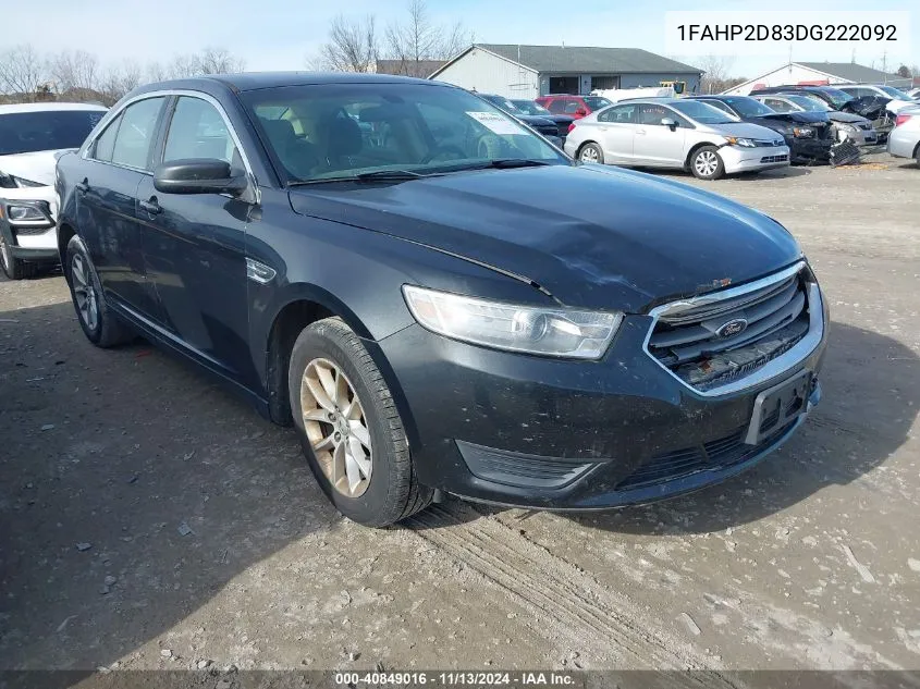 1FAHP2D83DG222092 2013 Ford Taurus Se