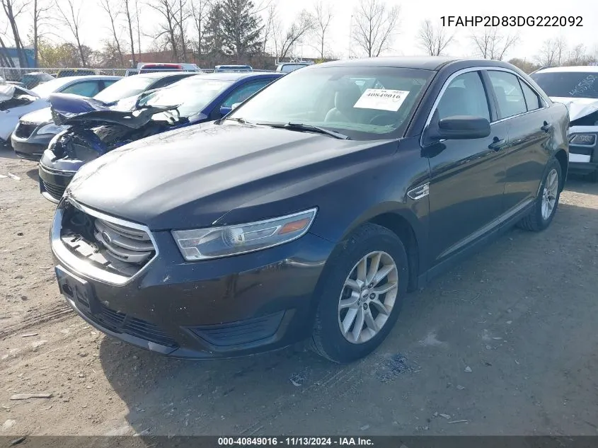 1FAHP2D83DG222092 2013 Ford Taurus Se