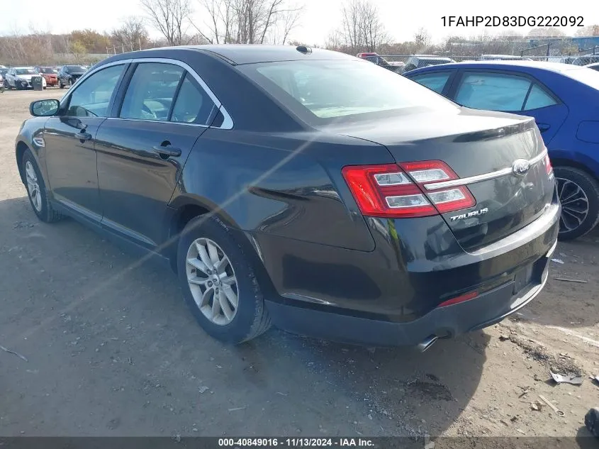 1FAHP2D83DG222092 2013 Ford Taurus Se