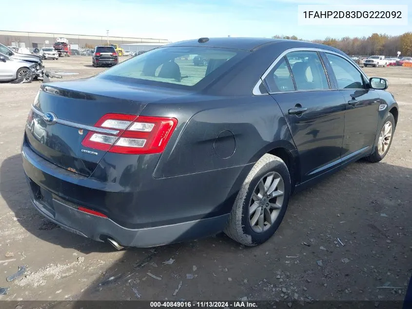 1FAHP2D83DG222092 2013 Ford Taurus Se