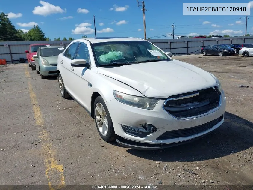 2014 Ford Taurus Sel VIN: 1FAHP2E88EG120948 Lot: 40156008