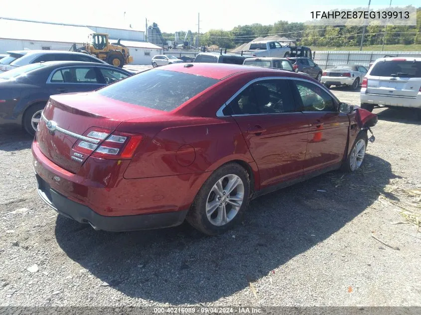 2014 Ford Taurus Sel VIN: 1FAHP2E87EG139913 Lot: 40216089