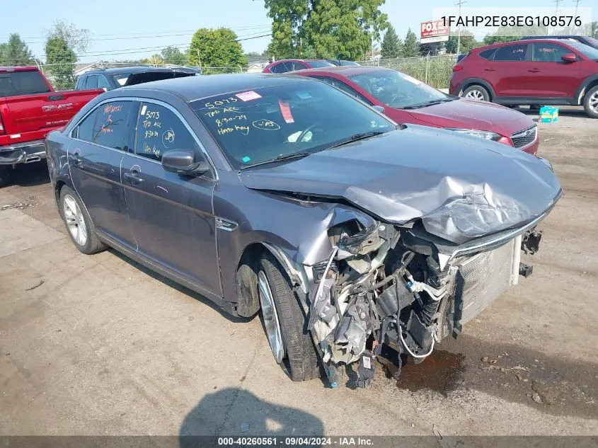 2014 Ford Taurus Sel VIN: 1FAHP2E83EG108576 Lot: 40260561