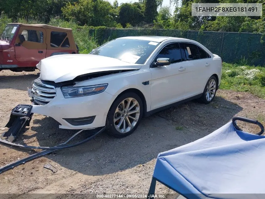 1FAHP2F8XEG181491 2014 Ford Taurus Limited