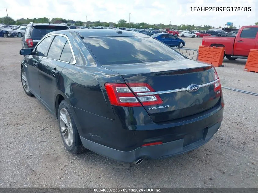 2014 Ford Taurus Sel VIN: 1FAHP2E89EG178485 Lot: 40307235