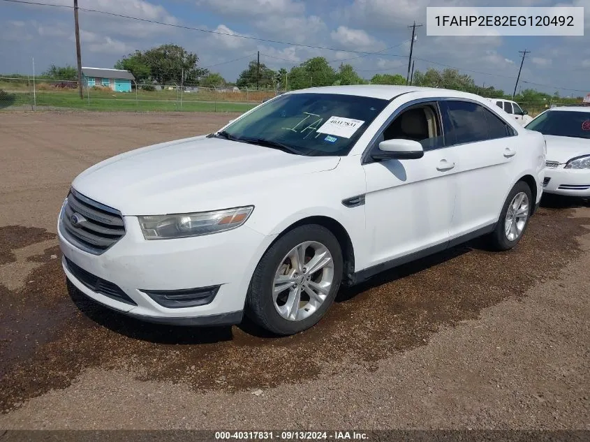 2014 Ford Taurus Sel VIN: 1FAHP2E82EG120492 Lot: 40317831