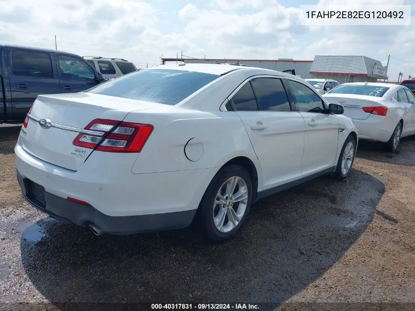 2014 Ford Taurus Sel VIN: 1FAHP2E82EG120492 Lot: 40317831