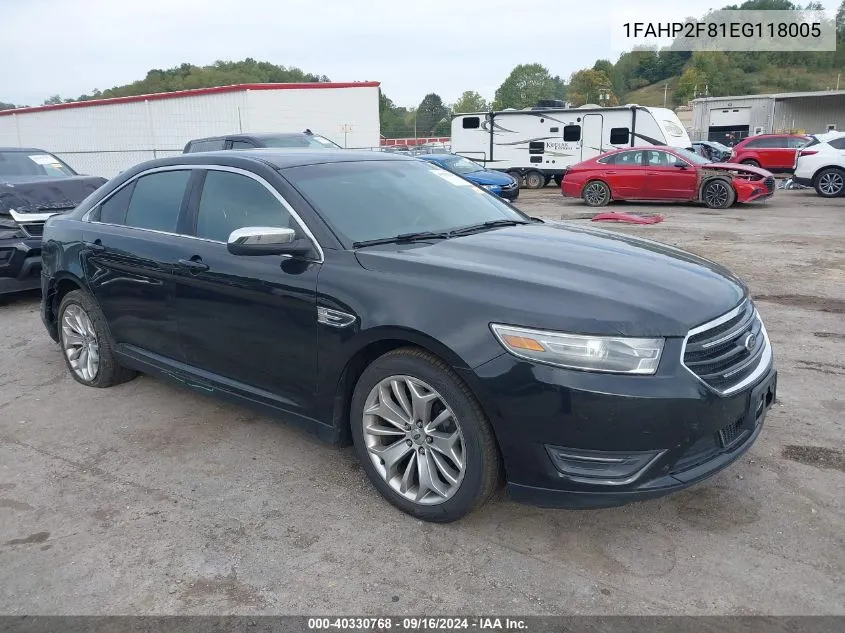 1FAHP2F81EG118005 2014 Ford Taurus Limited