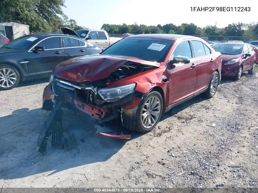 2014 Ford Taurus Limited VIN: 1FAHP2F98EG112243 Lot: 40344875