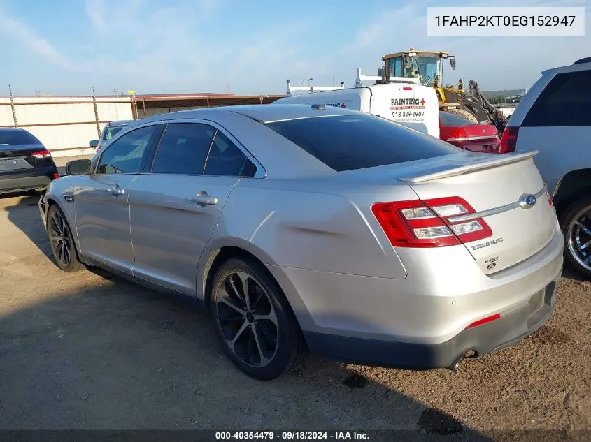 2014 Ford Taurus Sho VIN: 1FAHP2KT0EG152947 Lot: 40354479