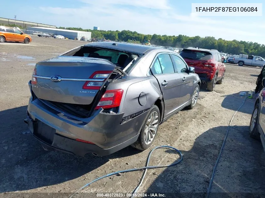 1FAHP2F87EG106084 2014 Ford Taurus Limited