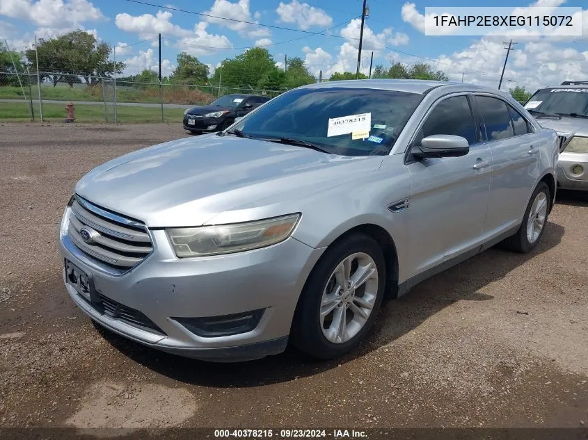 2014 Ford Taurus Sel VIN: 1FAHP2E8XEG115072 Lot: 40378215